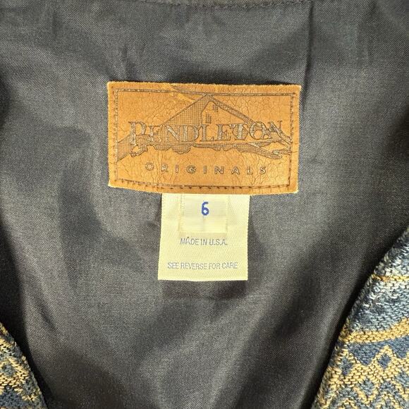 VTG Pendleton Originals Aztec Vest Women's Size 6 Wool Button USA Western - Picture 3 of 7